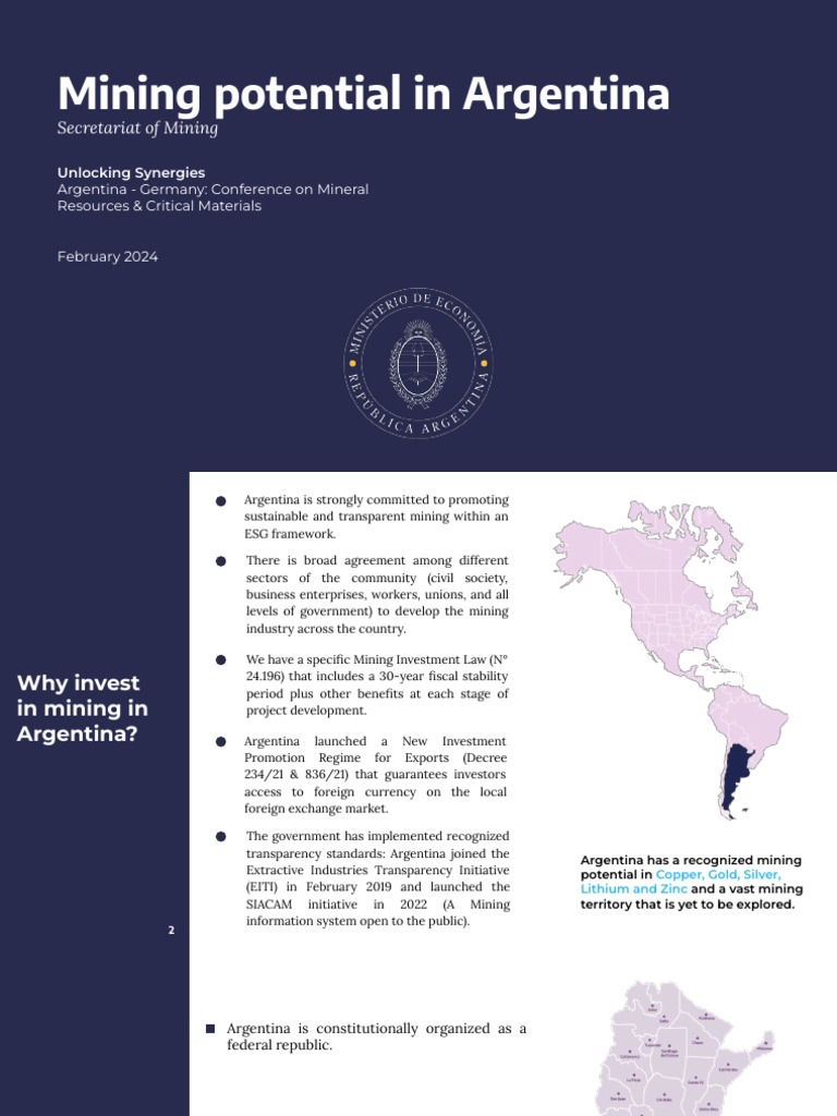 Mining Potential in Argentina Pdac 2024 | PDF | Mining | Environmental ...