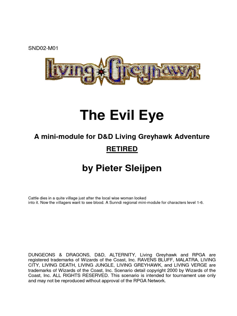 Evil Eye Mini-Module for D&D | PDF | Dungeons & Dragons
