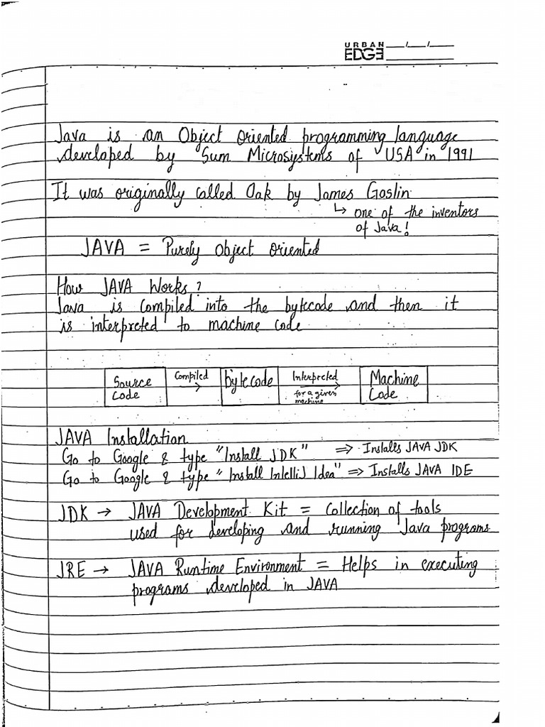 Java Handwritten Notes | PDF