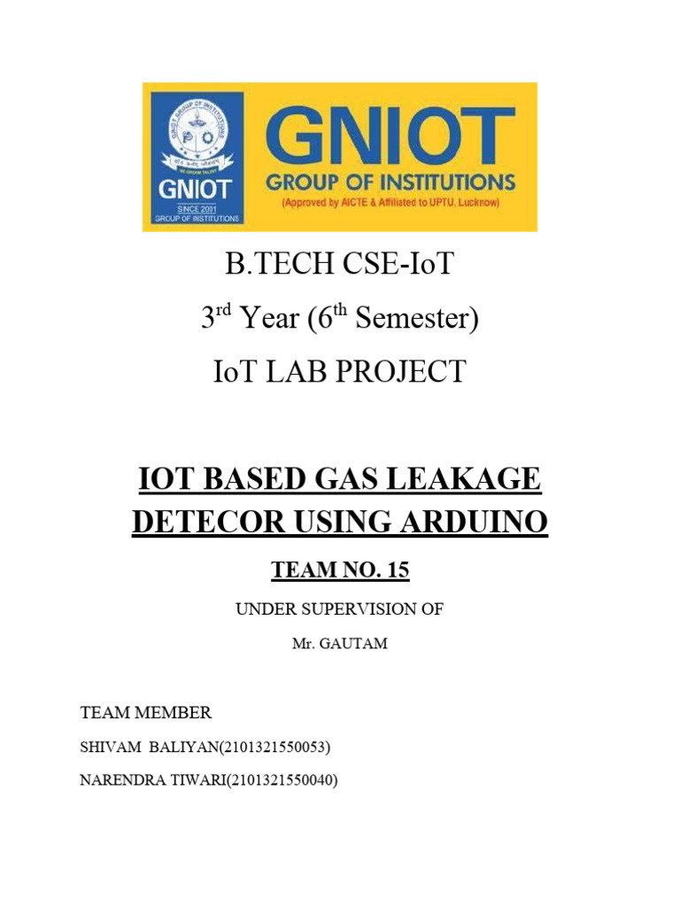 IoT Gas Leakage Detection System | PDF | Internet Of Things | Sensor