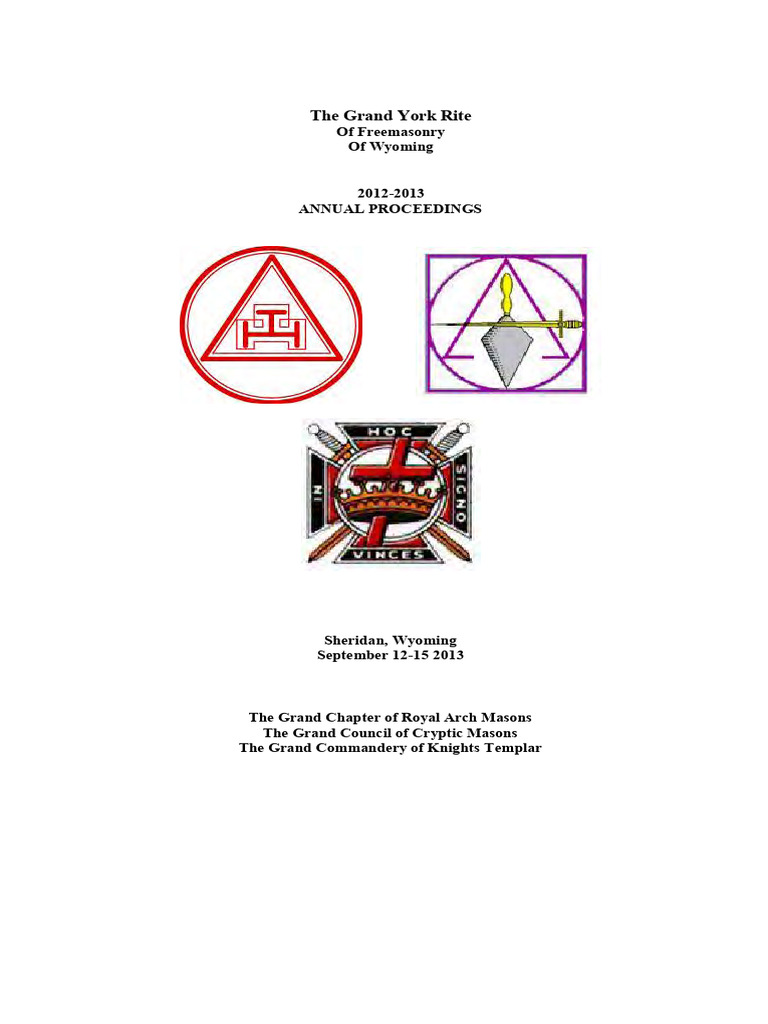 Wyoming York Rite Annual Proceedings 2013 | PDF | Investing | Fixed Income