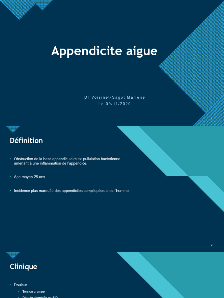Appendicite Mésocoeliaque : Diagnostic et Traitement | PDF | Maladies ...