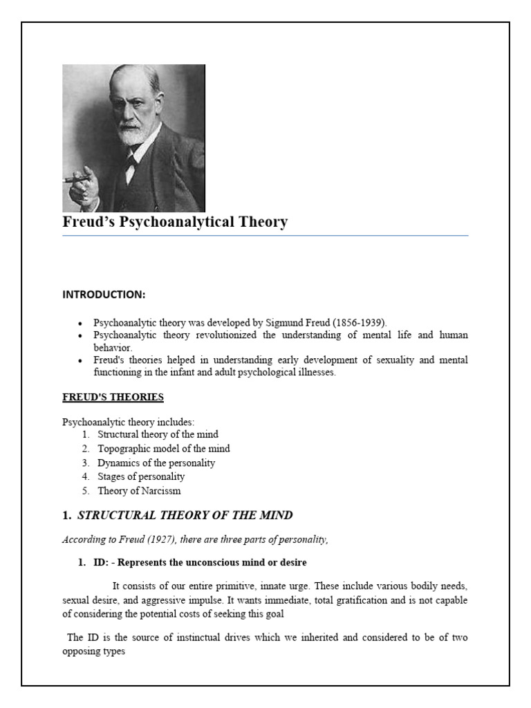 Freud's Psychoanalytic Theory Overview | PDF | Id | Psychoanalysis