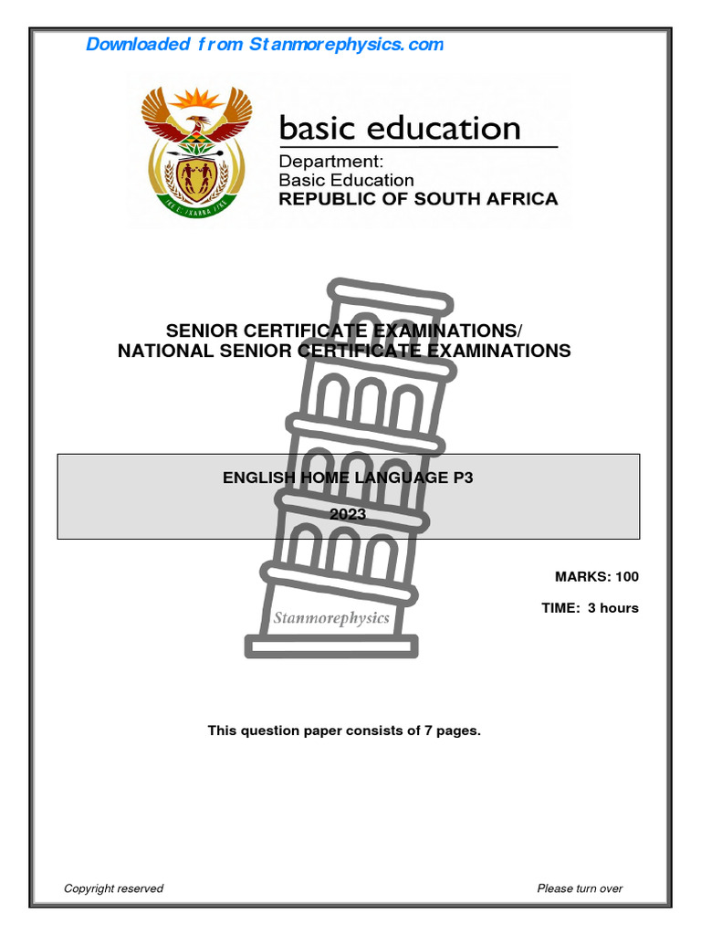 Nsc hl english grade 12 may june 2023 p3 and memo pdf vocabulary