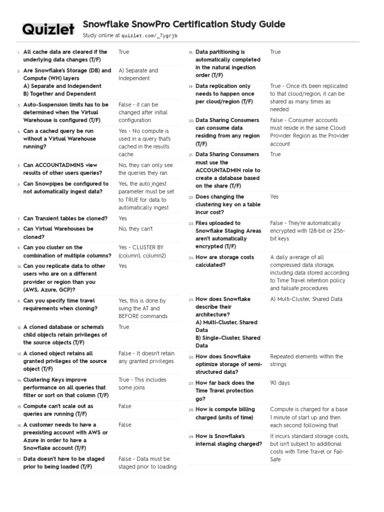 Snowflake Certification Exam Guide | PDF | Databases | Cloud Computing