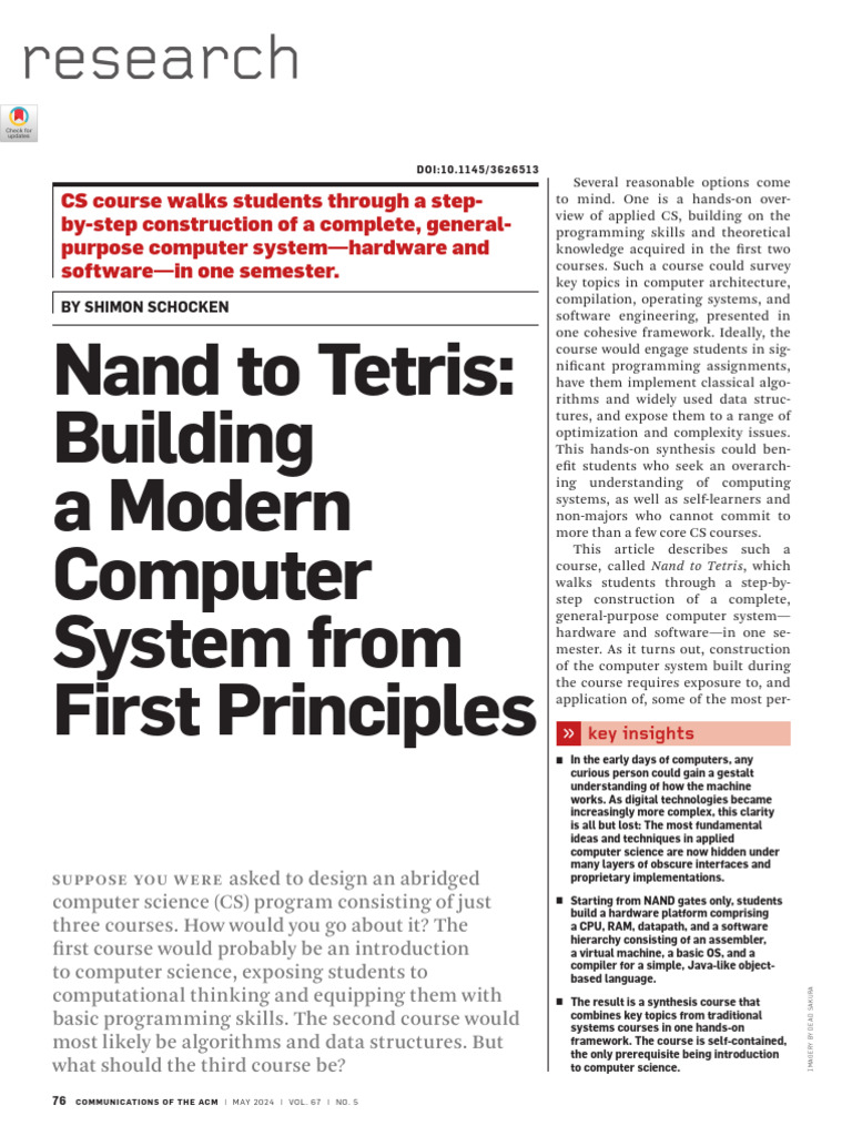 Nand to Tetris: Build a Computer System | PDF | Programming | Computer ...