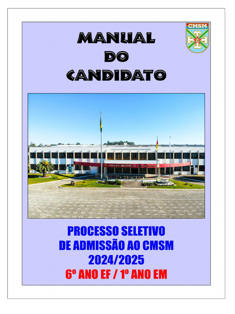 Manual do Candidato CMSM 2024/2025 | PDF | Caneta | Odontologia