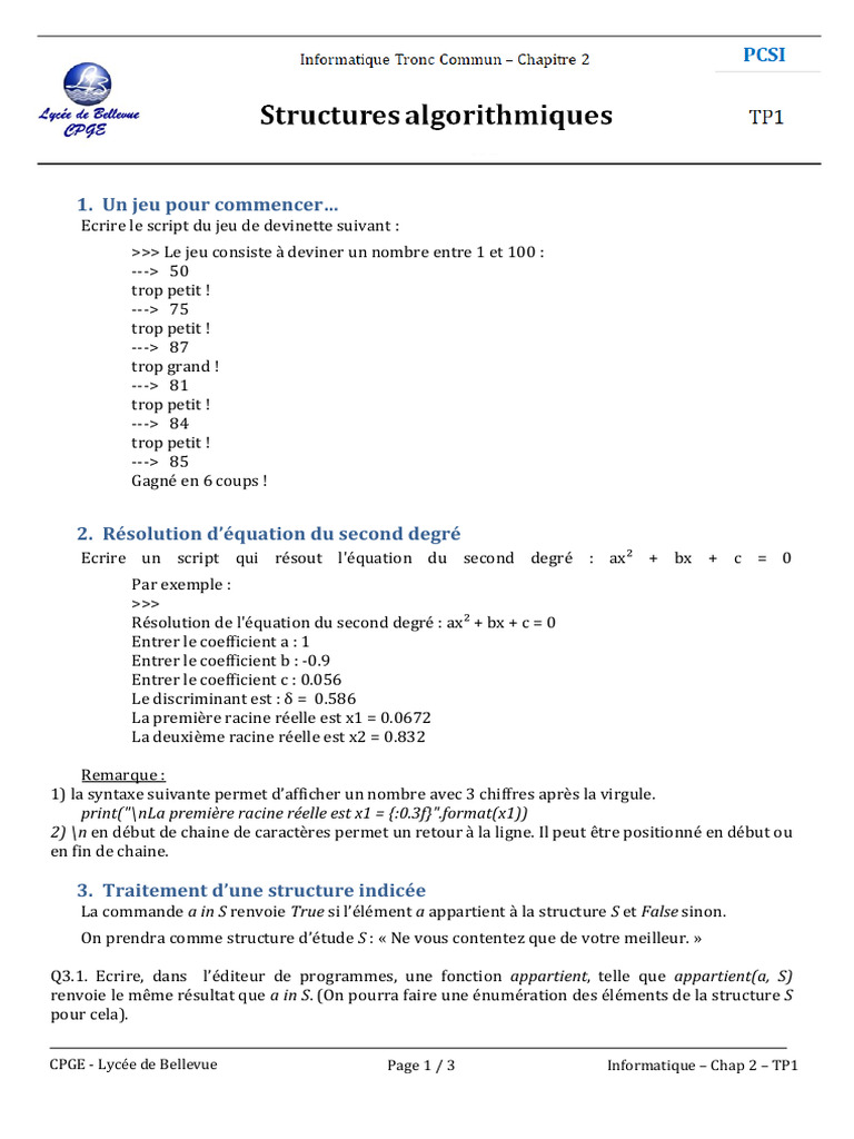 Exercices de programmation en Python | PDF | Compression de données ...