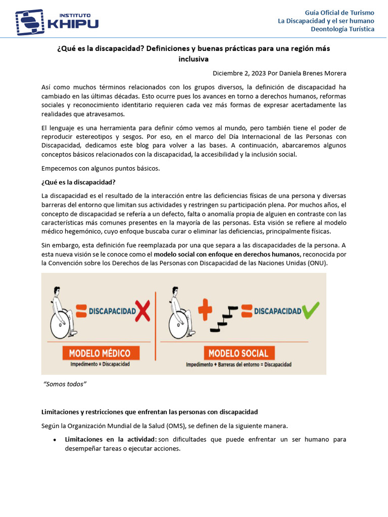 Qué Es La Discapacidad | PDF | Invalidez | Educación en artes liberales