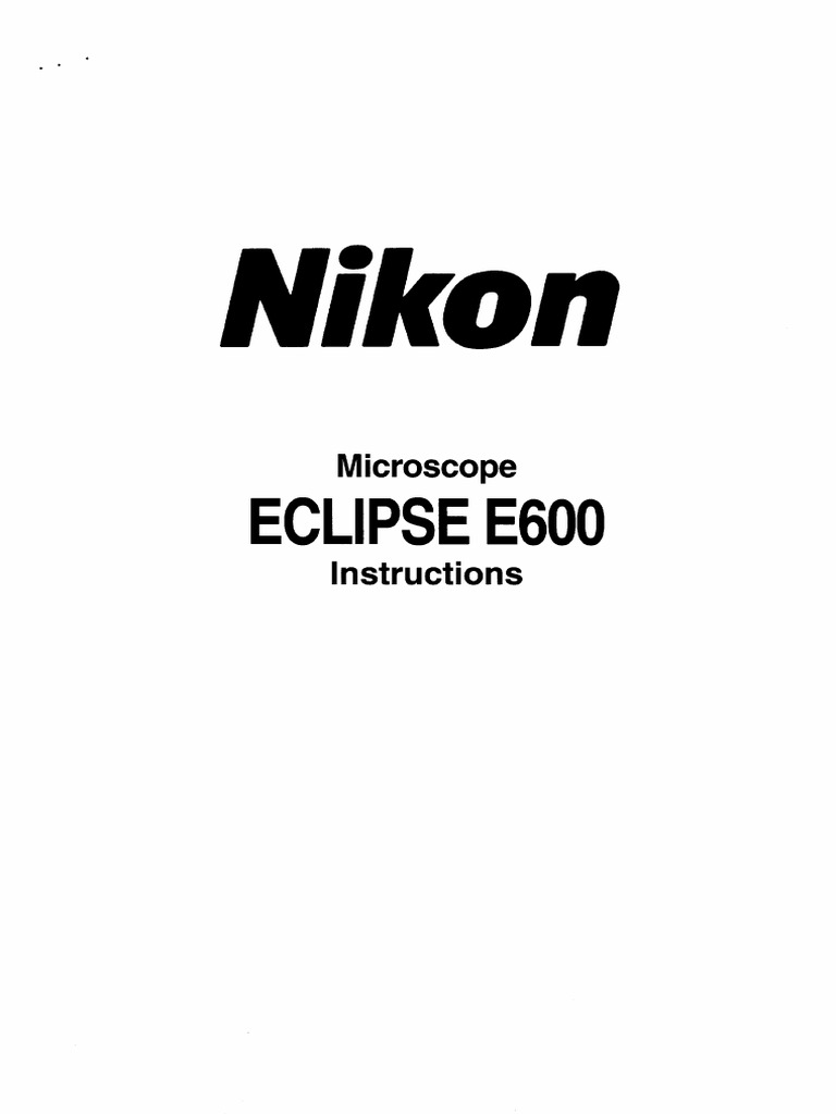 Nikon E600 Instruction Manual | PDF