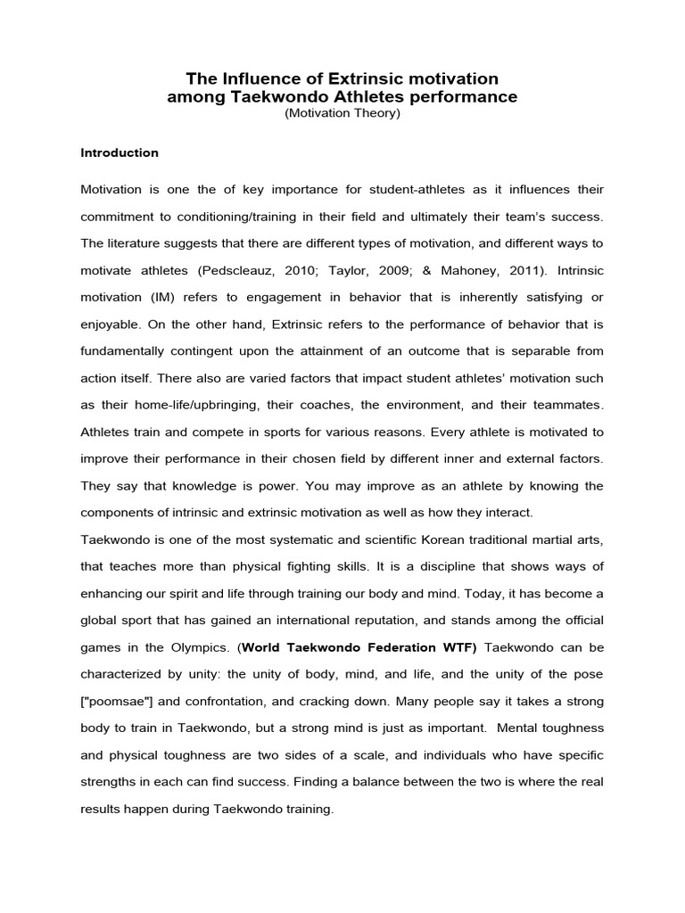 The Influence of Intrinsic and Extrinsic Motivation | PDF ...