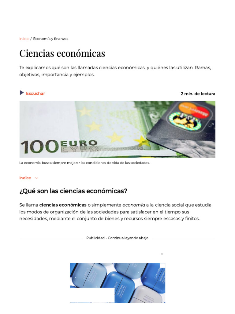 Introducción a las Ciencias Económicas | PDF | Ciencias económicas ...