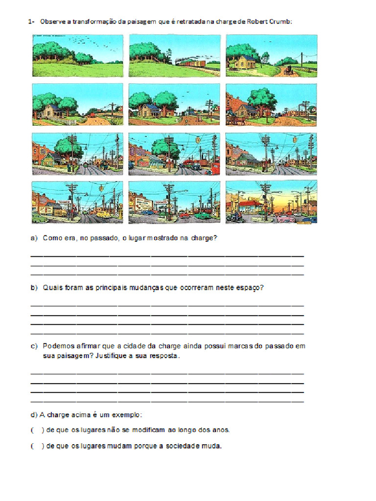 Atividade Transformações Na Paisagem | PDF