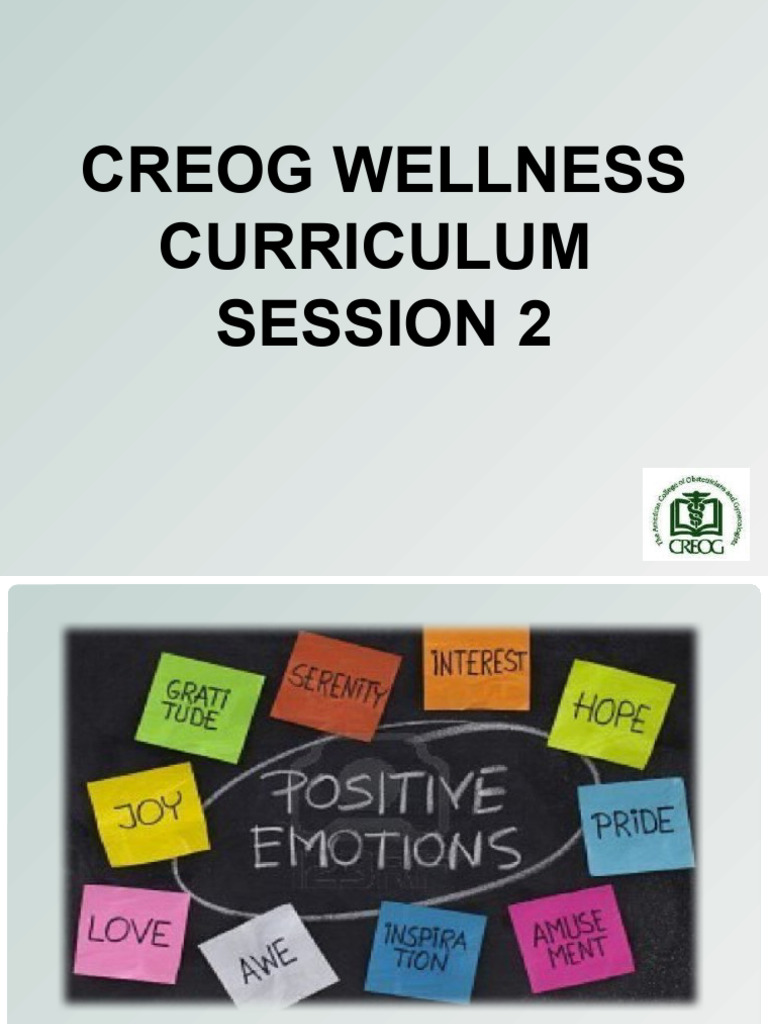 CREOG Wellness Curriculum Session 2 Gratitude | PDF | Positive ...