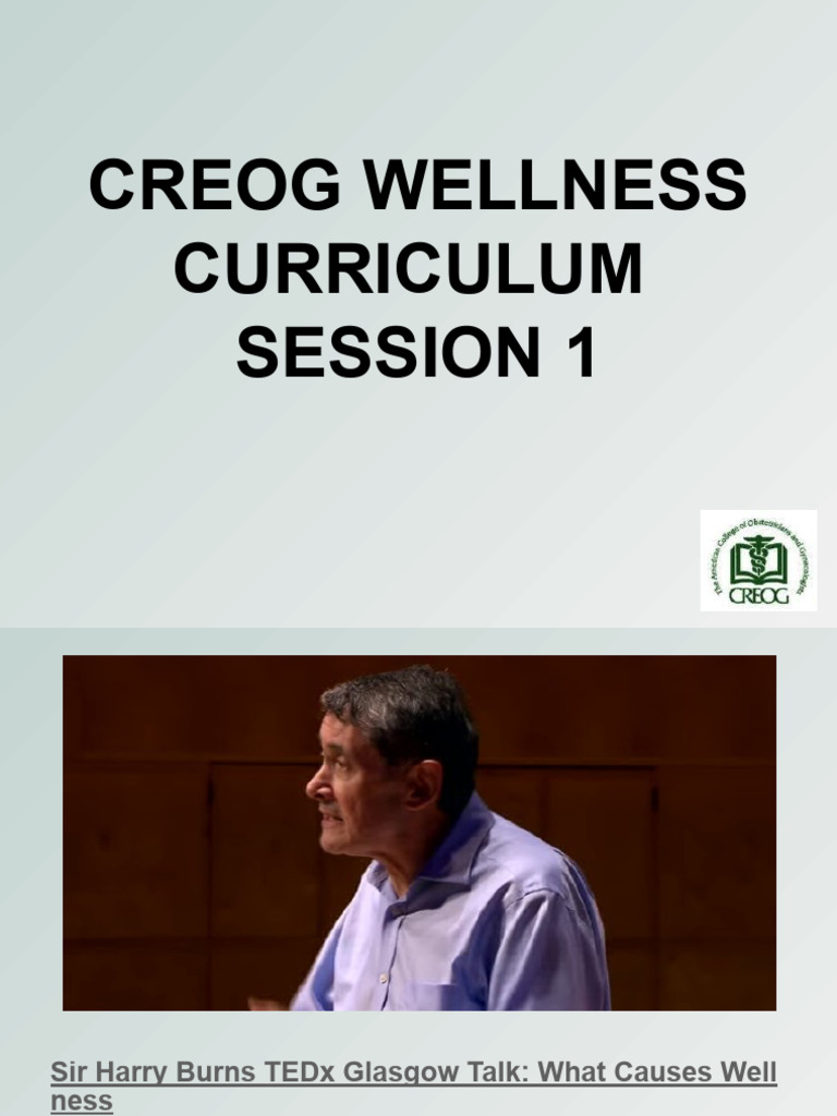 CREOG Wellness Curriculum Overview | PDF | Psychology | Psychological ...