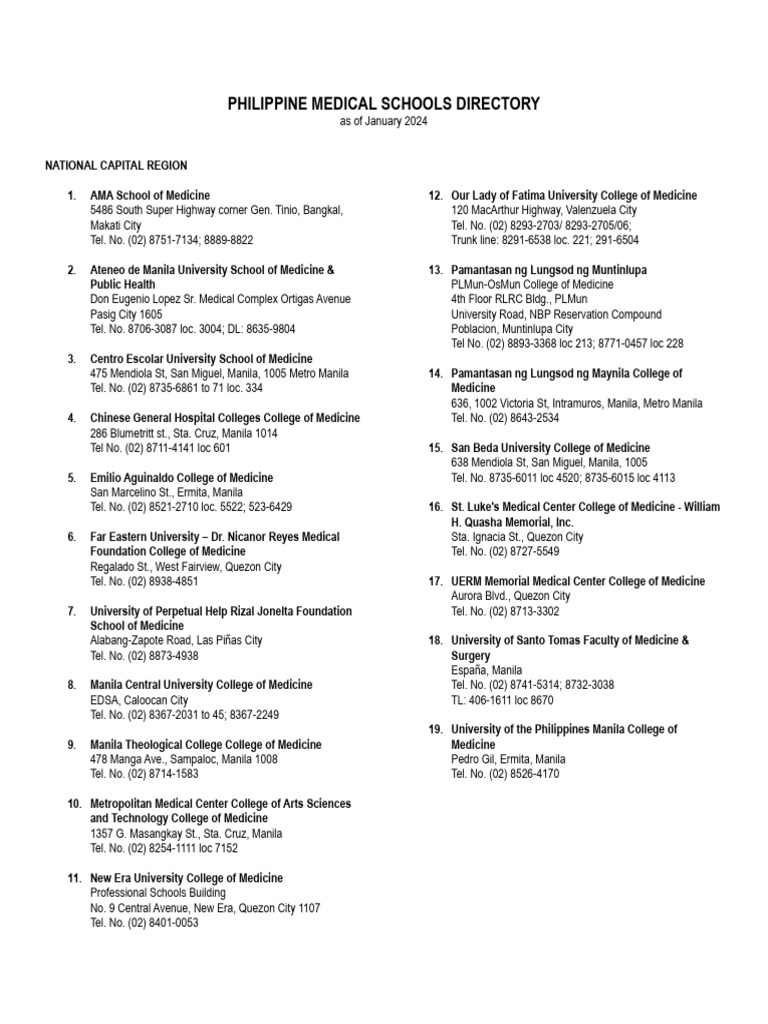philippine-medical-schools-directory-pdf-manila-philippines