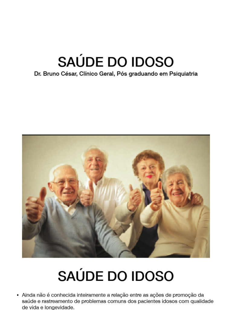 Saúde Do Idoso | PDF | Envelhecimento | Terceira idade