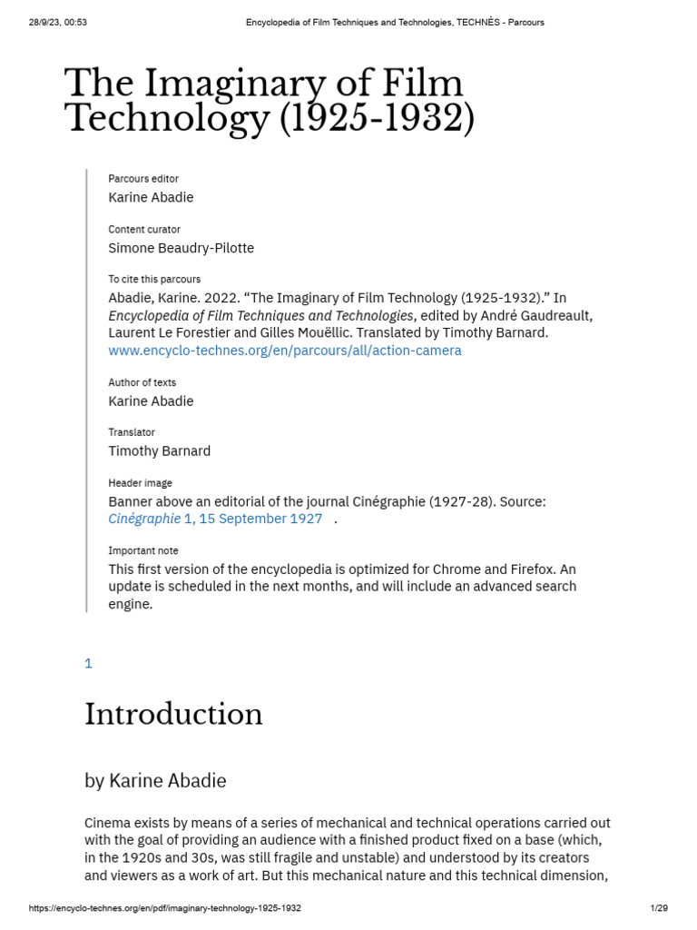 Film Technology Imaginary (1925-1932) | PDF | Technology & Engineering