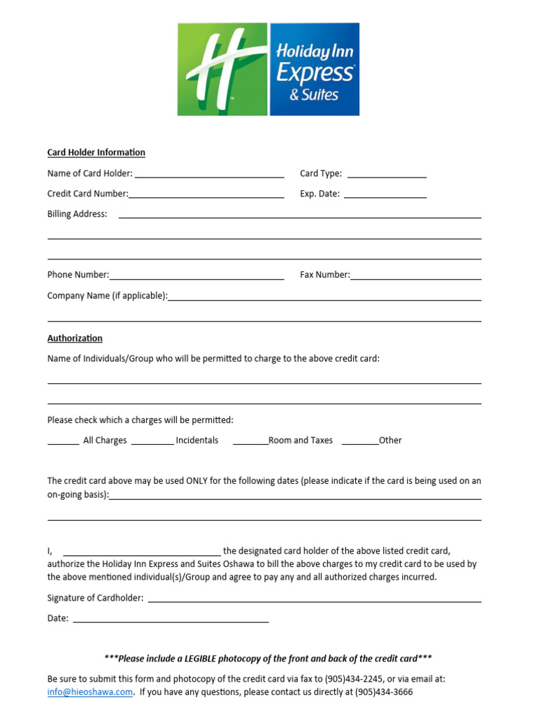 Credit Card Authorization Form | PDF