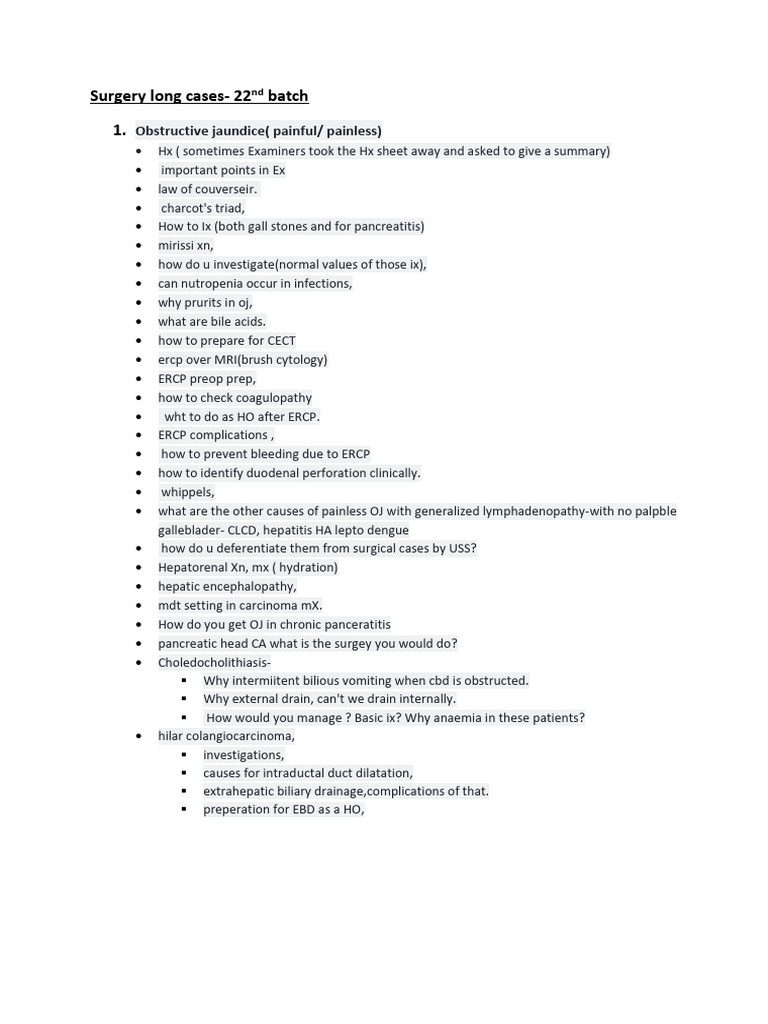 Surgery Long Cases Japu | PDF | Clinical Medicine | Digestive System
