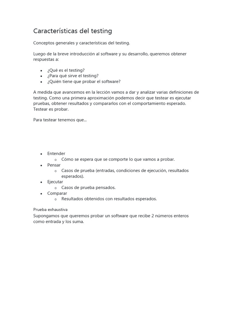 Introducción al Testing de Software | PDF | Pruebas de software | Software