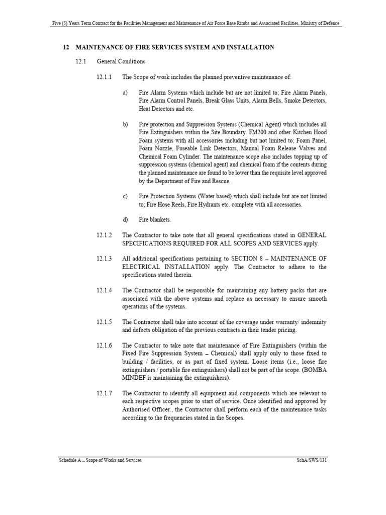 Fire Alarm System Maintenance Contract | PDF | Valve | Manufactured Goods