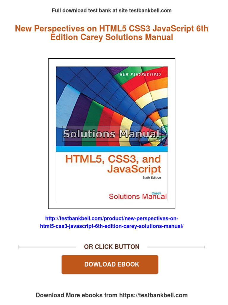 New Perspectives On Html5 Css3 Javascript 6Th Edition Carey Solutions ...
