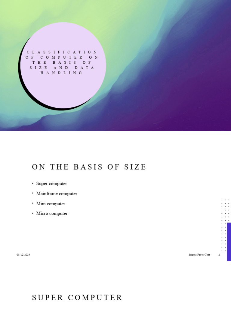 Classification of Computer On The Basis of Size and Data Handling | PDF ...