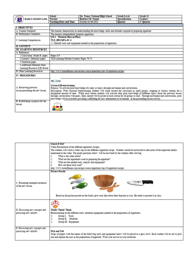 Cookery Week6 | PDF | Learning