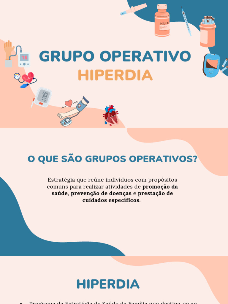 Grupo Operativo HiperDia: Saúde e Prevenção | PDF | Diabetes | Hipertensão