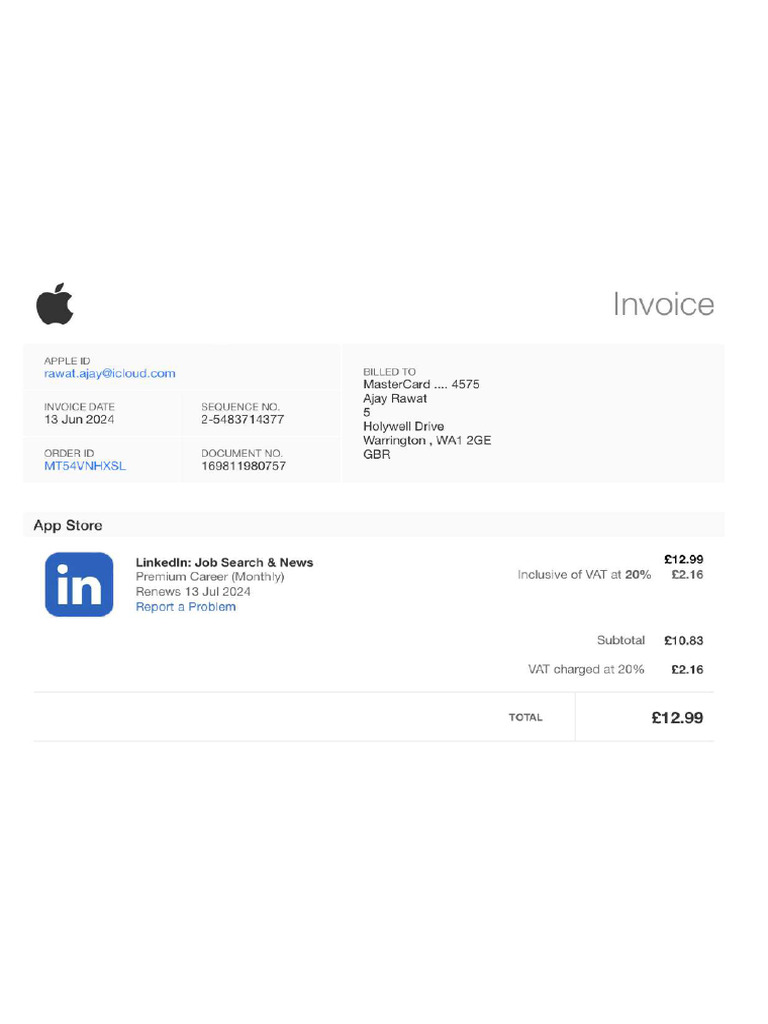LinkedIn Bill | PDF