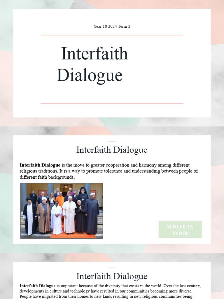 Importance of Interfaith Dialogue | PDF | Interfaith Dialogue ...