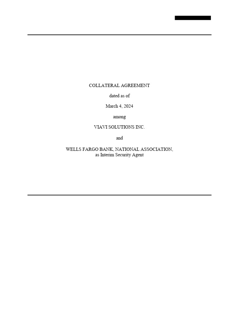 VIAVI Solutions Collateral Agreement | PDF | Security Interest ...