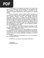 Lettre de Motivation