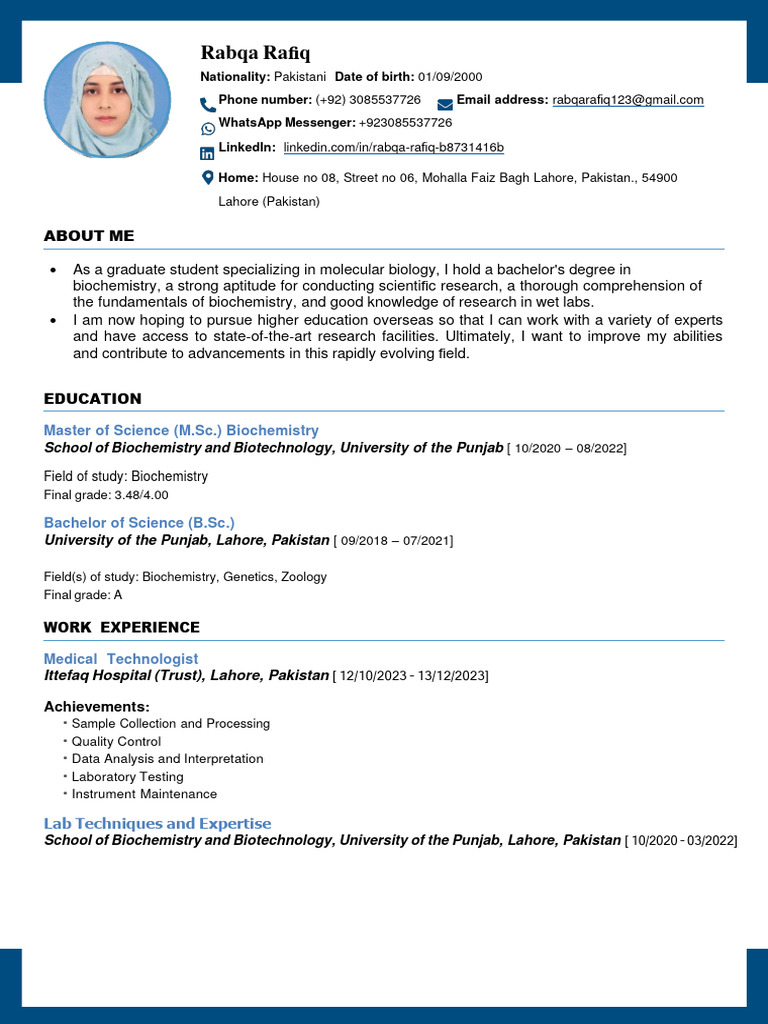 Curriculum Vitae Saudia | PDF | Polymerase Chain Reaction | Antibody
