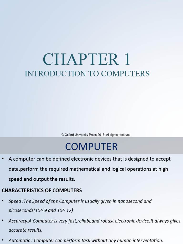 Chapter 1 Introduction To Computers | PDF | Computer Data Storage ...