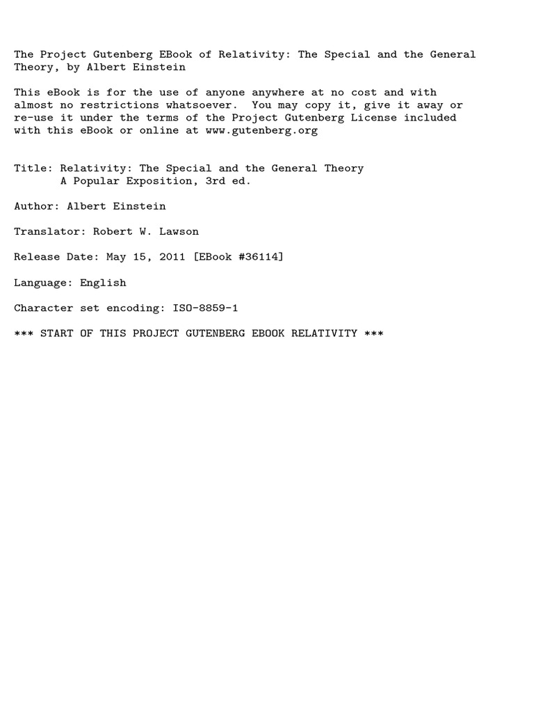 Relativity the special and general theor pdf special relativity