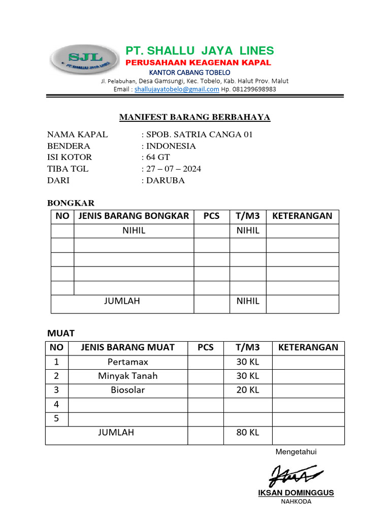 Manifest BB | PDF