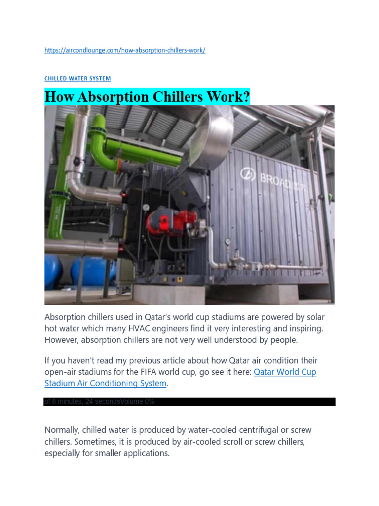 How Absorption Chillers Work | PDF | Water | Applied And ...