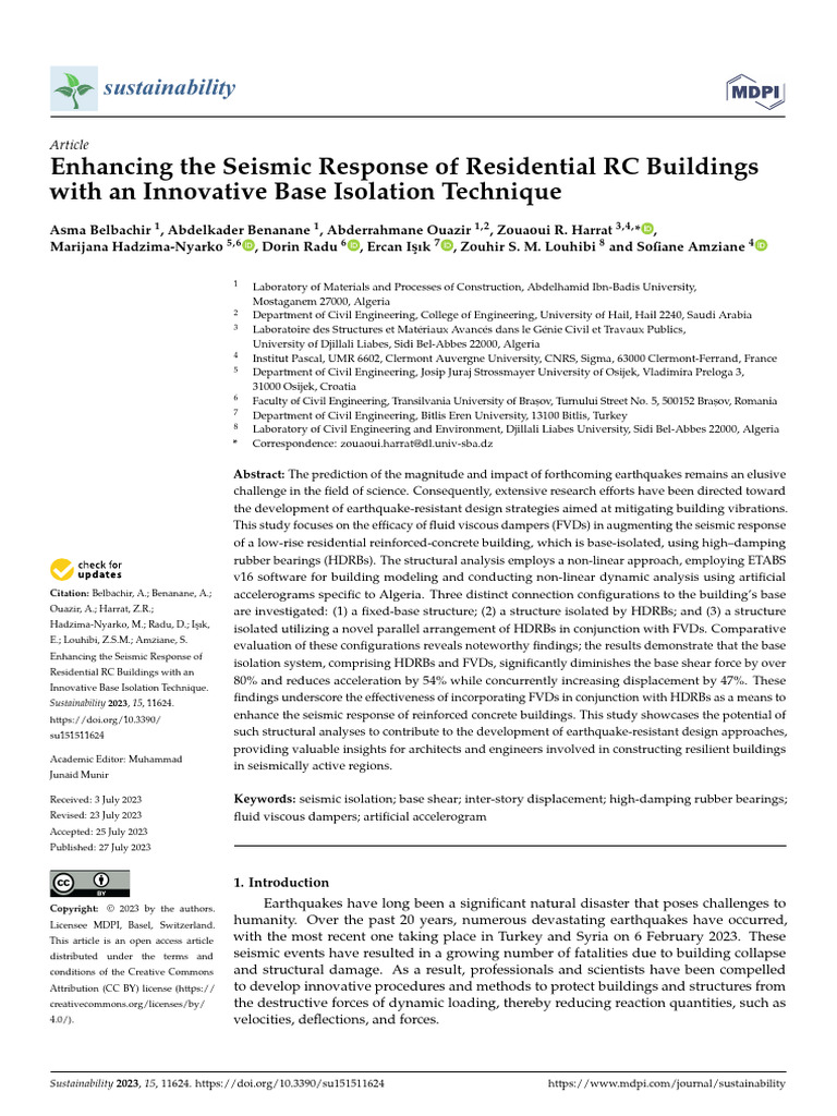 Enhancing The Seismic Response of Residential RC Buildings | PDF ...