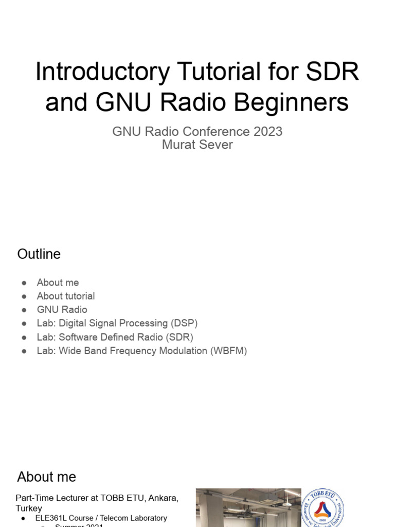 GNU Radio & SDR Beginner Tutorial | PDF | Software Defined Radio ...