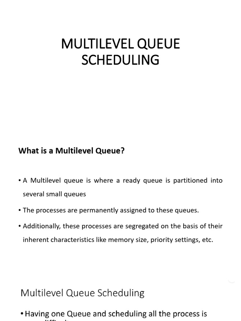 Multilevel Queue Scheduling Explained | PDF | Scheduling (Computing ...