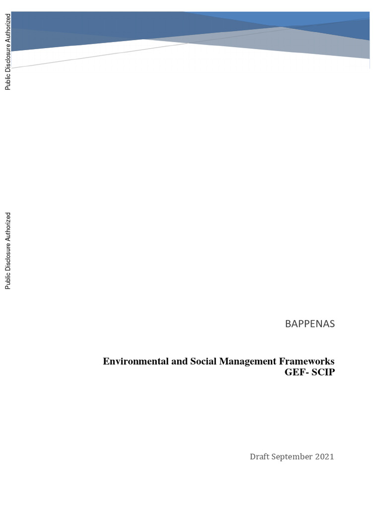 Environmental & Social Management Framework | PDF | Sustainability ...
