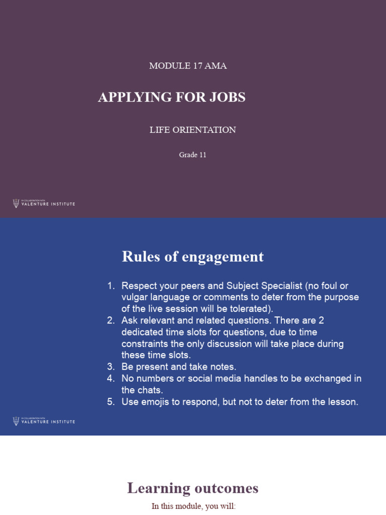 Job Application Guide for Grade 11 Students | PDF | Career & Growth ...