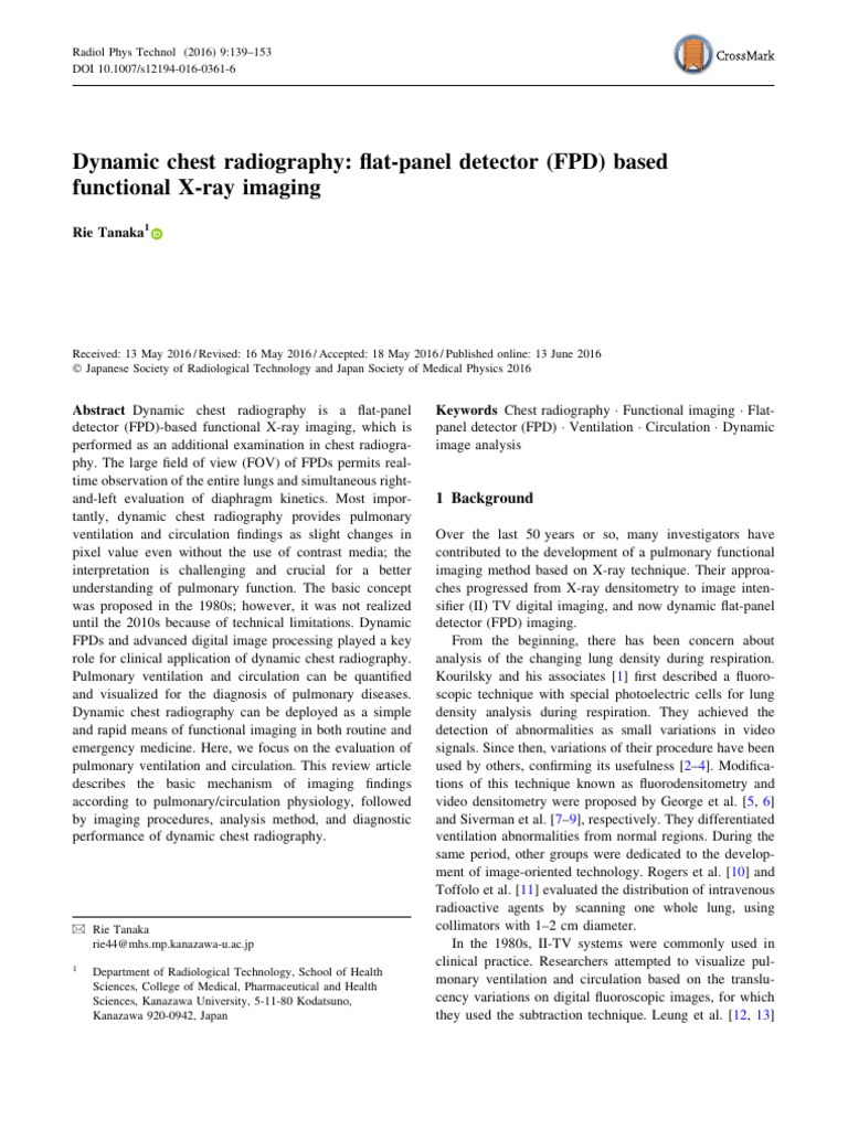 2016.05 Dynamic Chest Radiography, Flat-Panel Detector (FPD) Based ...