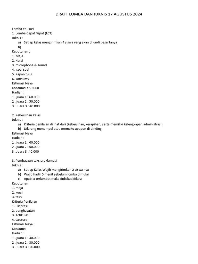 Draft Lomba Dan Juknis 17 Agustus 20241 PDF