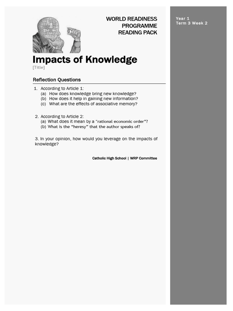 Impacts of Knowledge on Learning | PDF | Knowledge | Reading Comprehension