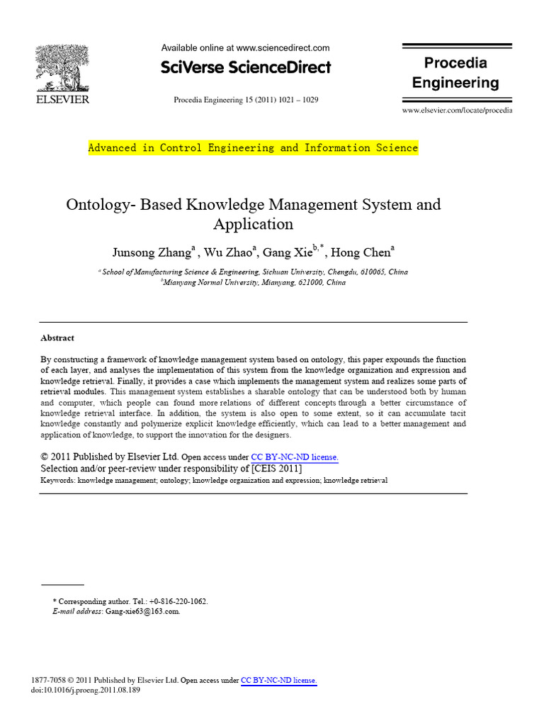 Ontology - Based Knowledge Management System and AP | PDF | Ontology ...