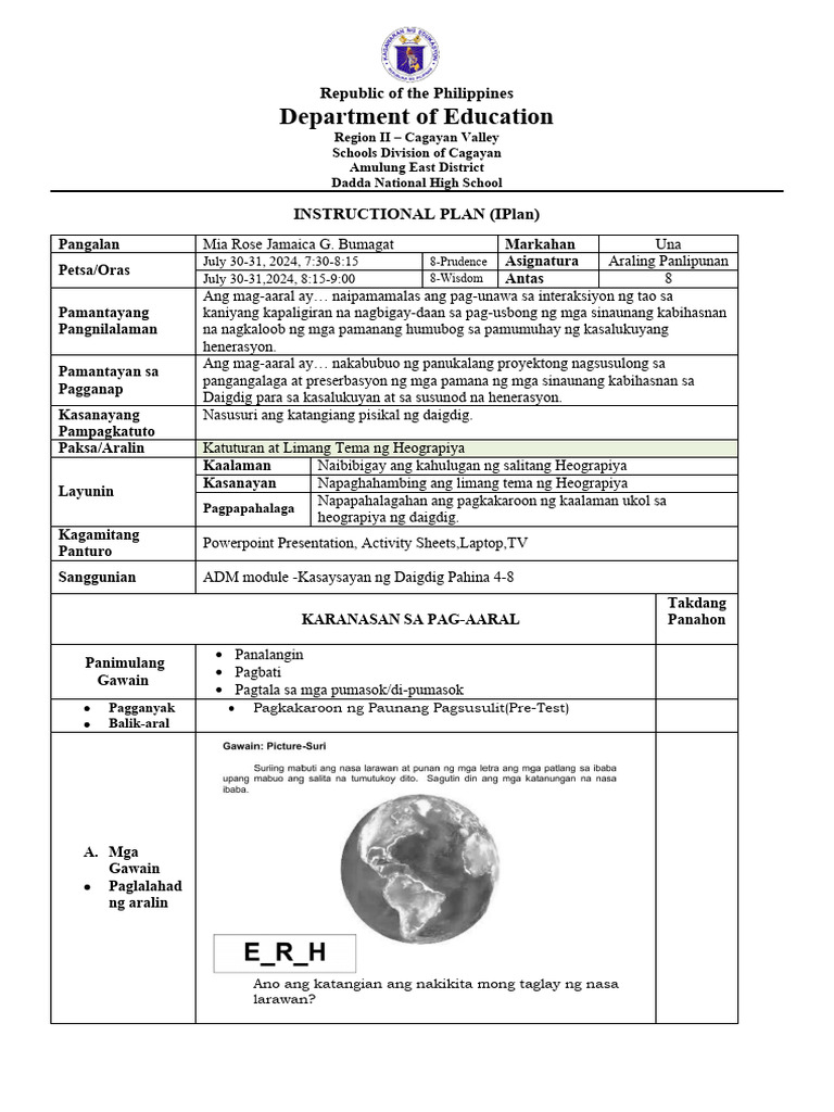 Limang Tema Ng Heograpiya Pdf