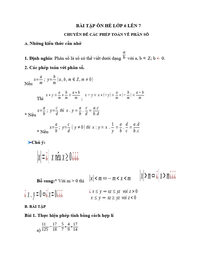 Bai Tap On Lop 6 Len 72018 | PDF